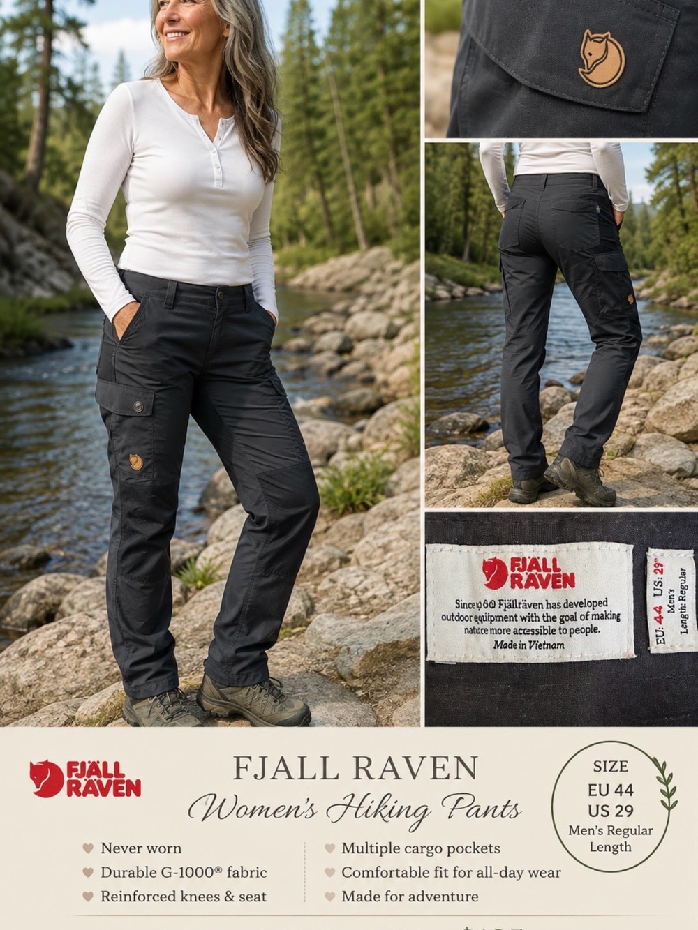 Fjallraven Women's Hiking Trousers in Black
